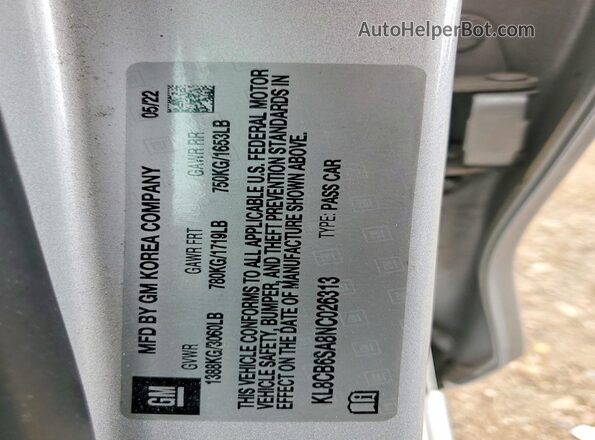 KL8CB6SA8NC026313 2022 CHEVROLET SPARK Серебряный Вид подкапотного пространства