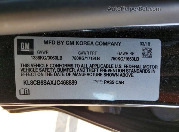 KL8CB6SAXJC468889 2018 CHEVROLET SPARK Черный Вид подкапотного пространства