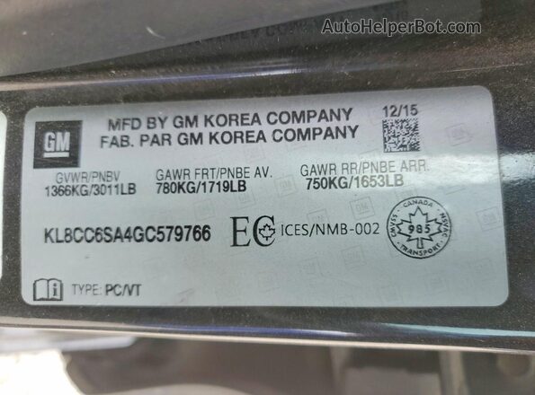KL8CC6SA4GC579766 2016 CHEVROLET SPARK Black Вид підкапотного простору
