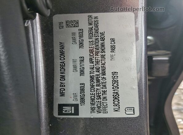 KL8CD6SA1GC581519 2016 CHEVROLET SPARK Серый Вид подкапотного пространства