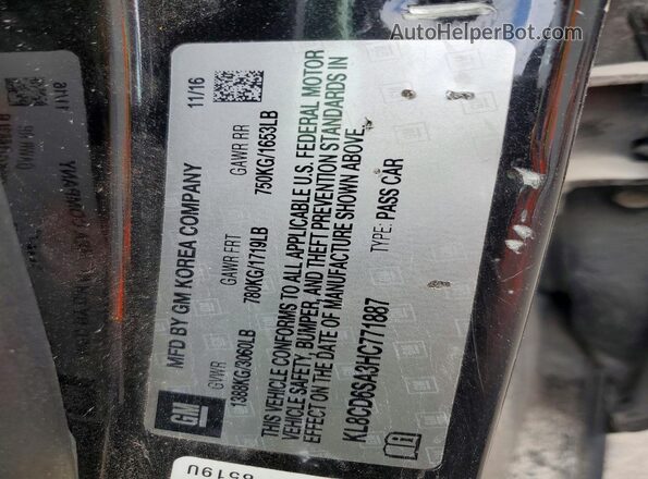 KL8CD6SA3HC771887 2017 CHEVROLET SPARK Black Vista del compartimento del motor
