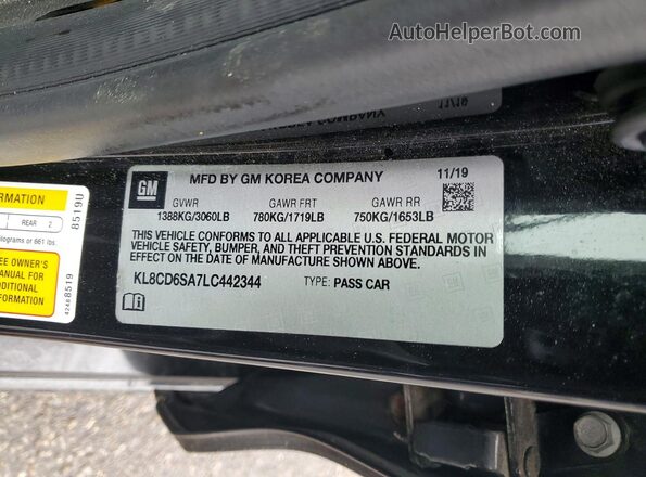 KL8CD6SA7LC442344 2020 CHEVROLET SPARK Black Widok komory silnika