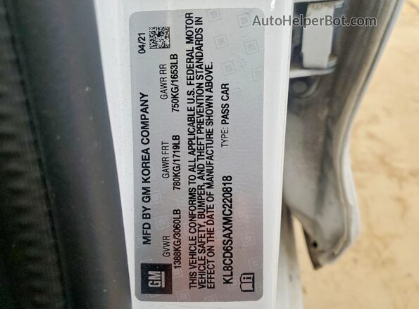 KL8CD6SAXMC220818 2021 CHEVROLET SPARK Белый Вид подкапотного пространства