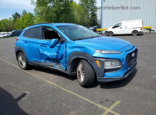 KM8K22AA9LU481283 2020 HYUNDAI KONA Синий Передняя правая четверть