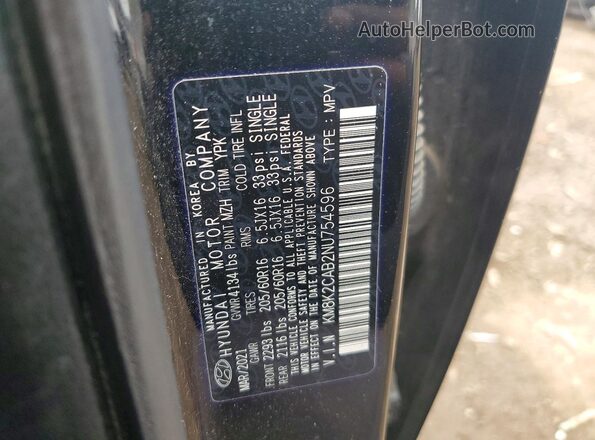 KM8K2CAB2NU754596 2022 HYUNDAI KONA Черный Вид наклейки с VIN-кодом