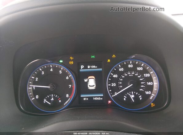 KM8K62AA7LU565851 2020 HYUNDAI KONA Red Widok tylnych siedzeń