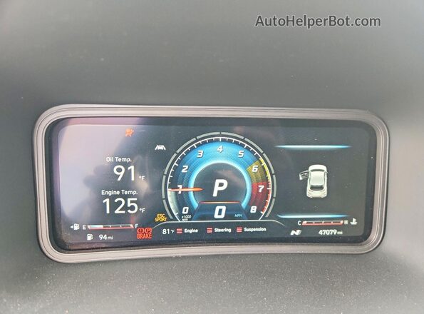 KM8KH3AC7NU005705 2022 HYUNDAI KONA Blue Vista del cuadro de instrumentos