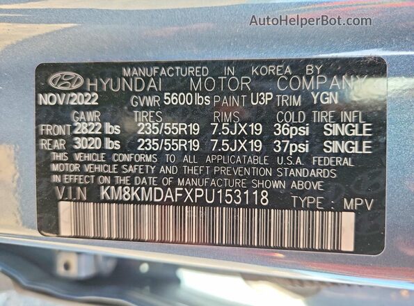 KM8KMDAFXPU153118 2023 HYUNDAI IONIQ Blue ძრავის განყოფილების ხედი