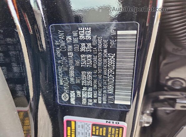 KM8KNDDF2RU299542 2024 HYUNDAI IONIQ Black VIN sticker view