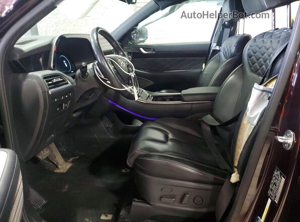 KM8R5DHE1LU131902 2020 HYUNDAI PALISADE Maroon წინა სალონის ხედი
