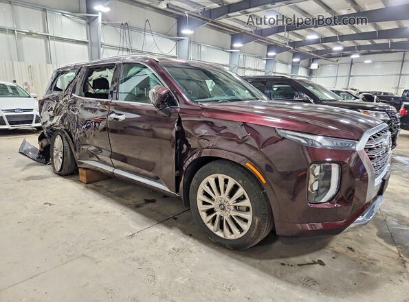 KM8R5DHE1LU131902 2020 HYUNDAI PALISADE Maroon წინა მარჯვენა