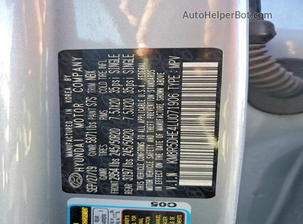 KM8R5DHE4LU071906 2020 HYUNDAI PALISADE Silver Widok wnętrza 360 stopni