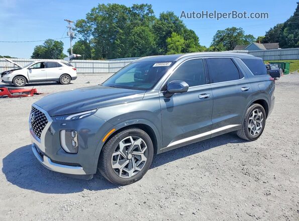 KM8R74HE8MU274910 2021 HYUNDAI PALISADE Серый Передняя левая четверть
