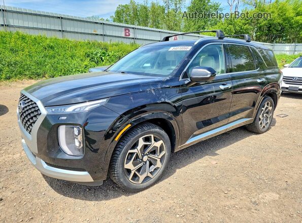 KM8R7DHE6MU242411 2021 HYUNDAI PALISADE Черный Передняя левая четверть