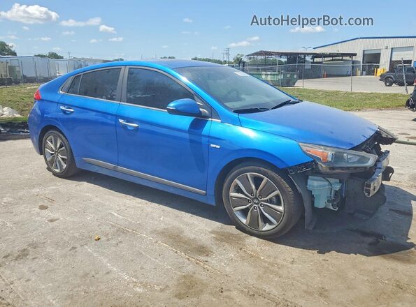 KMHC05LC4JU082109 2018 HYUNDAI IONIQ Синий Передняя правая четверть