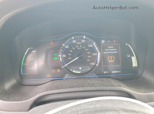 KMHC65LC0JU076337 2018 HYUNDAI IONIQ White Սարքավորումների վահանակի տեսք