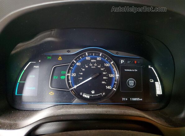 KMHC65LC1HU056382 2017 HYUNDAI IONIQ Черный Вид щитка приборов