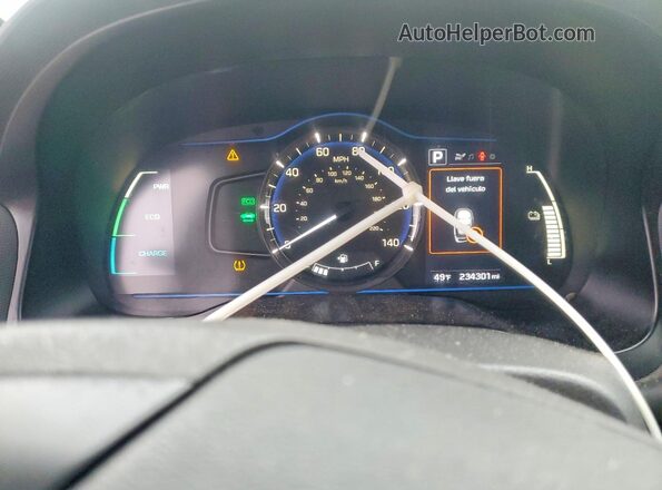 KMHC65LC9KU170668 2019 HYUNDAI IONIQ Black Widok zestawu wskaźników