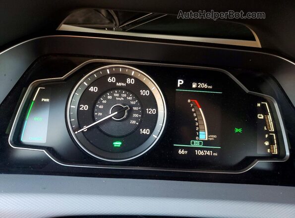 KMHC65LC9LU229137 2020 HYUNDAI IONIQ White Widok zestawu wskaźników