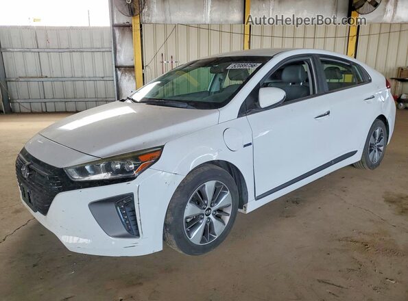 KMHC75LD8JU060957 2018 HYUNDAI IONIQ White Առջևի ձախ երեք քառորդ տեսարան