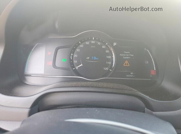 KMHC75LH8KU034234 2019 HYUNDAI IONIQ White Widok zestawu wskaźników