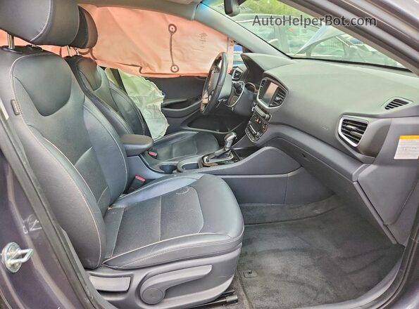 KMHC85LCXJU081765 2018 HYUNDAI IONIQ Gray წინა სალონის ხედი