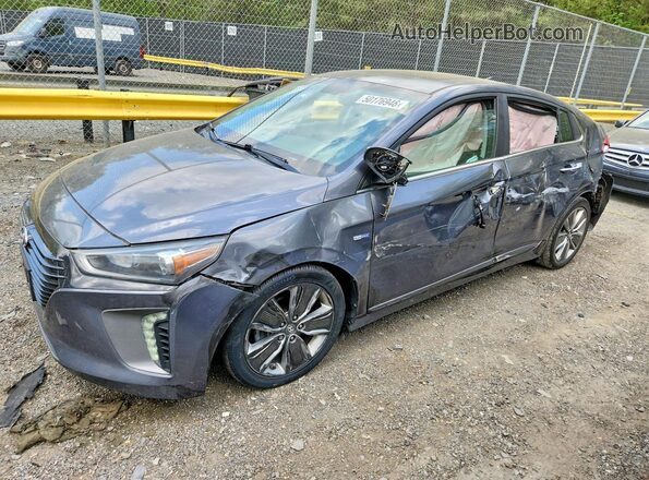 KMHC85LCXJU081765 2018 HYUNDAI IONIQ Gray წინა მარცხენა ხედი სამი მეოთხედიდან