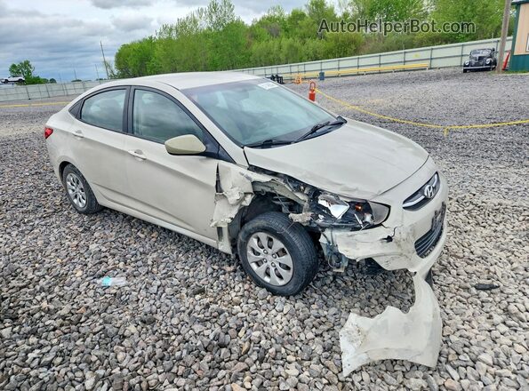 KMHCT4AE1GU967091 2016 HYUNDAI ACCENT Бежевый Передняя правая четверть