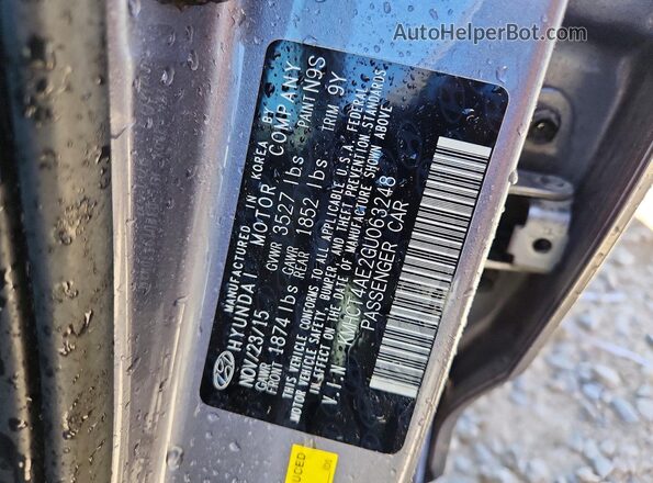 KMHCT4AE2GU063248 2016 HYUNDAI ACCENT Silver Widok komory silnika