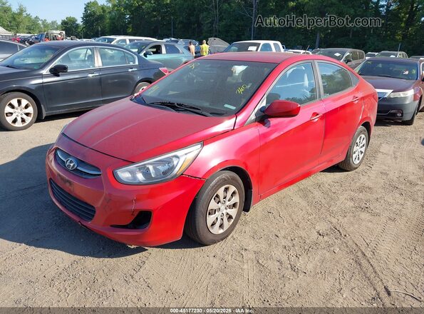KMHCT4AE2GU135131 2016 HYUNDAI ACCENT Red Առջևի ձախ երեք քառորդ տեսարան