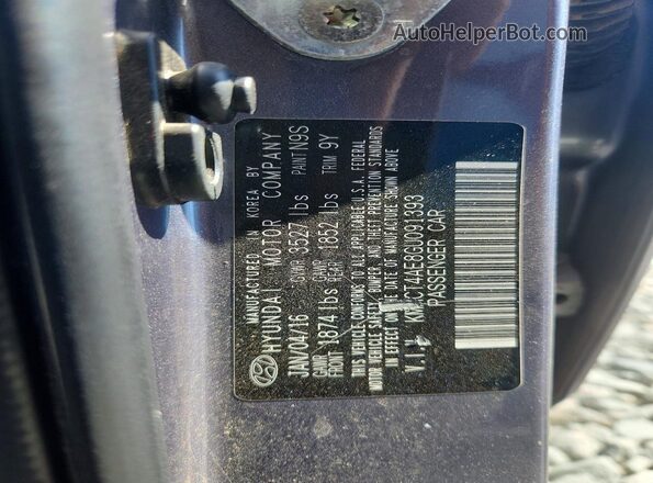 KMHCT4AE8GU091393 2016 HYUNDAI ACCENT Gray Вид підкапотного простору