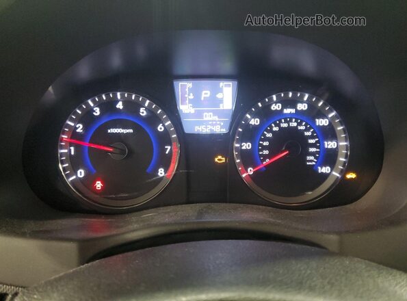 KMHCT4AE8GU149681 2016 HYUNDAI ACCENT White Widok zestawu wskaźników