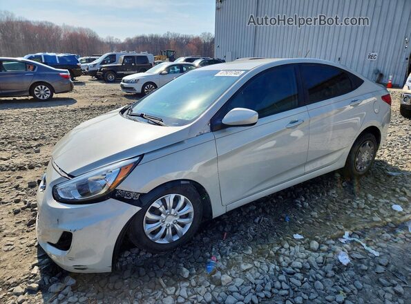 KMHCT4AE9GU010448 2016 HYUNDAI ACCENT Cream წინა მარცხენა ხედი სამი მეოთხედიდან