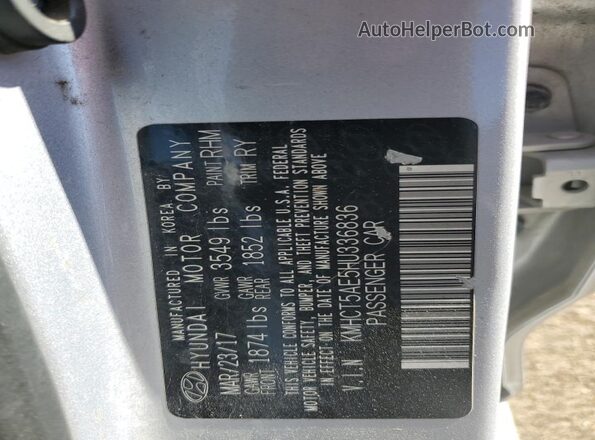 KMHCT5AE5HU336836 2017 HYUNDAI ACCENT Серебряный Вид подкапотного пространства
