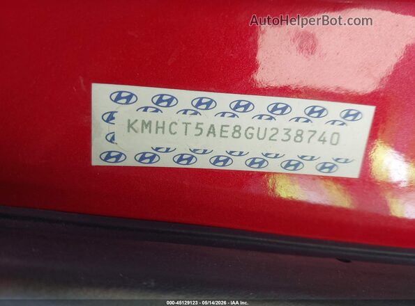 KMHCT5AE8GU238740 2016 HYUNDAI ACCENT Красный Вид подкапотного пространства