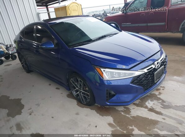KMHD04LB4KU861131 2019 HYUNDAI ELANTRA Синий Передняя правая четверть