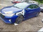 2019 Hyundai Elantra Sport Синий vin: KMHD04LB4KU886949