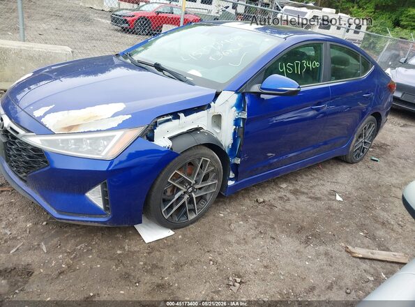 KMHD04LB4KU886949 2019 HYUNDAI ELANTRA Синий Передняя левая четверть