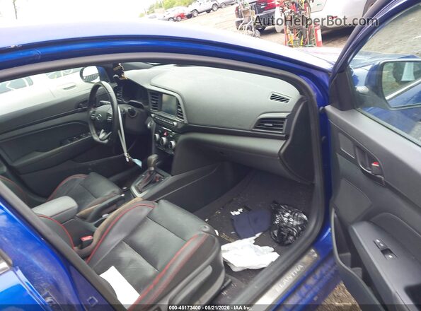 KMHD04LB4KU886949 2019 HYUNDAI ELANTRA Синий Вид салона спереди