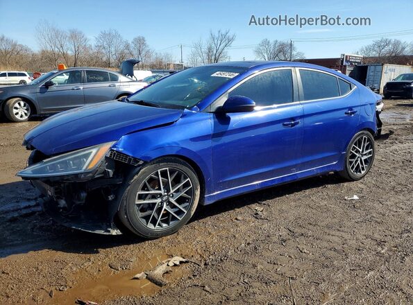 KMHD04LB4LU074035 2020 HYUNDAI ELANTRA Синий Передняя левая четверть