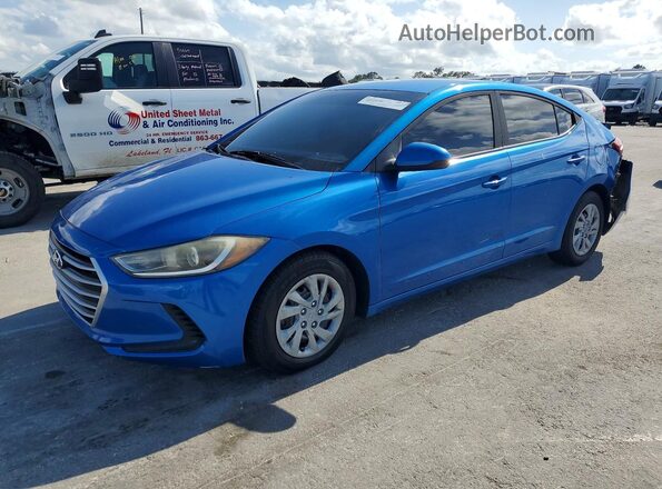 KMHD74LF7HU075041 2017 HYUNDAI ELANTRA Синий Передняя левая четверть
