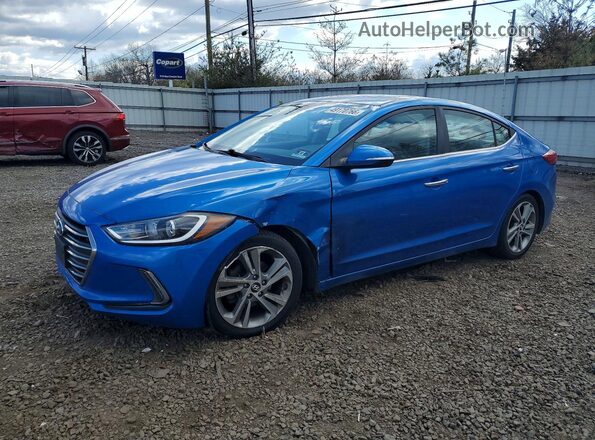 KMHD84LF2HU193771 2017 HYUNDAI ELANTRA Blue წინა მარცხენა ხედი სამი მეოთხედიდან