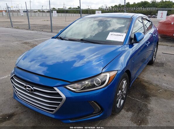 KMHD84LF7JU609089 2018 HYUNDAI ELANTRA Синий Передняя левая четверть
