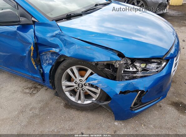 KMHD84LF7JU609089 2018 HYUNDAI ELANTRA Синий Вид спереди