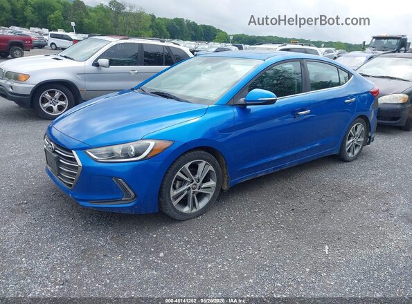 KMHD84LF8HU283068 2017 HYUNDAI ELANTRA Синий Передняя левая четверть