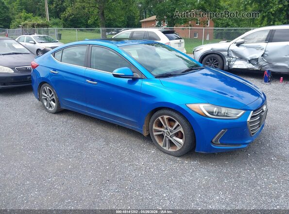 KMHD84LF8HU283068 2017 HYUNDAI ELANTRA Синий Передняя правая четверть