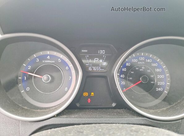 KMHDH4AE4GU618352 2016 HYUNDAI ELANTRA Синий Вид щитка приборов
