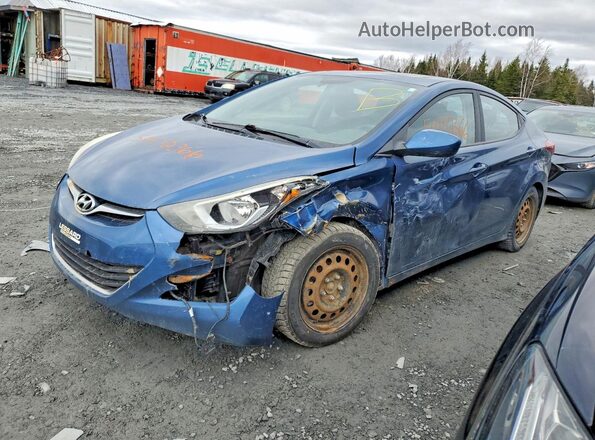 KMHDH4AE4GU618352 2016 HYUNDAI ELANTRA Синий Передняя левая четверть
