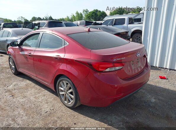 KMHDH4AE7GU637803 2016 HYUNDAI ELANTRA Red Задня ліва чверть