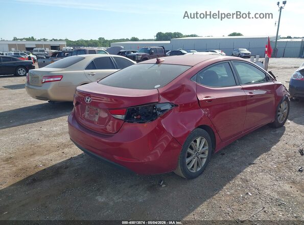 KMHDH4AE7GU637803 2016 HYUNDAI ELANTRA Red Задня права чверть